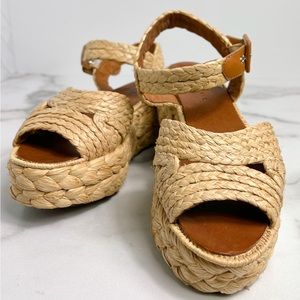 Clergerie PARIS Raffia Platform Sandals